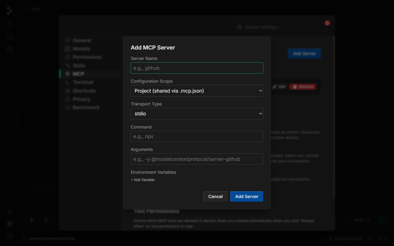 Enter a Server Name